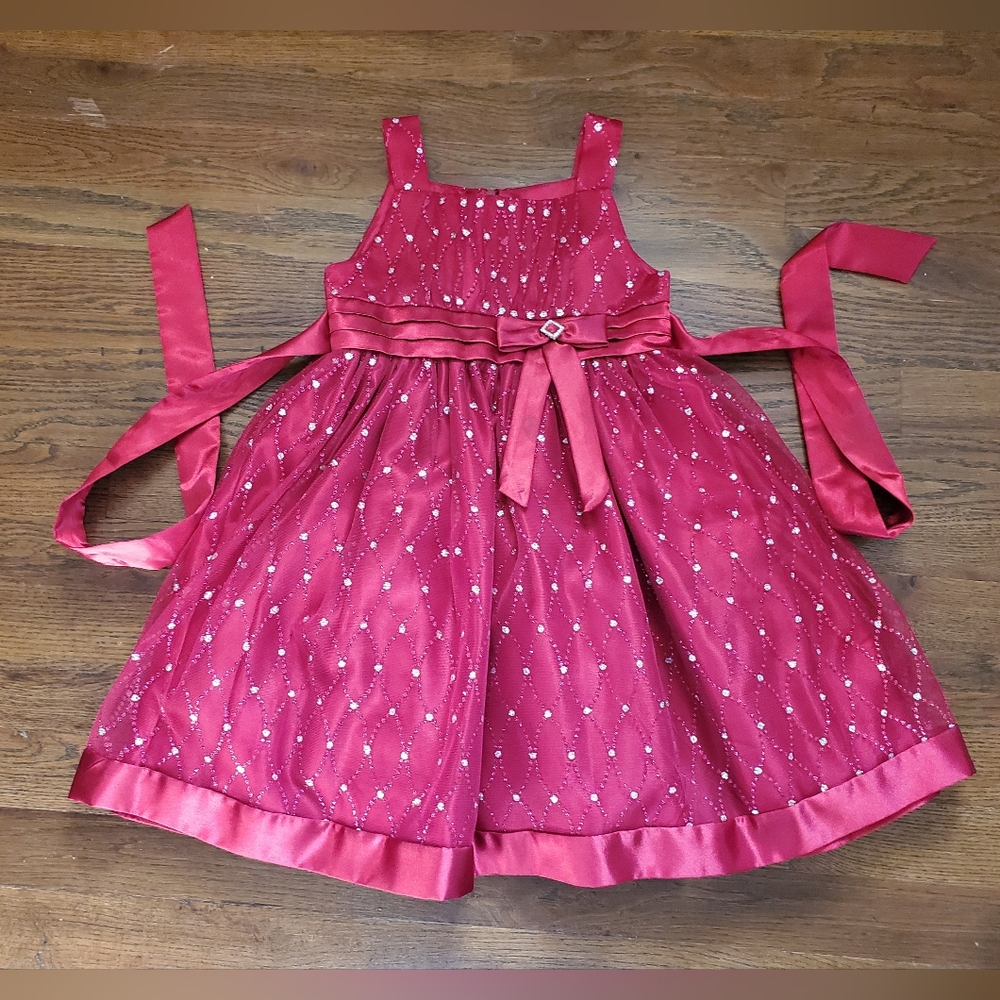 LOVE brand Girls 5 red party dress
